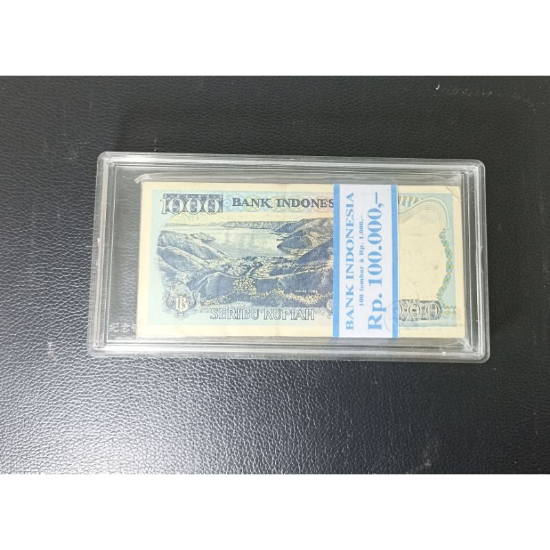 uang kuno gepok 1000 rupiah lompat batu + mika gepok