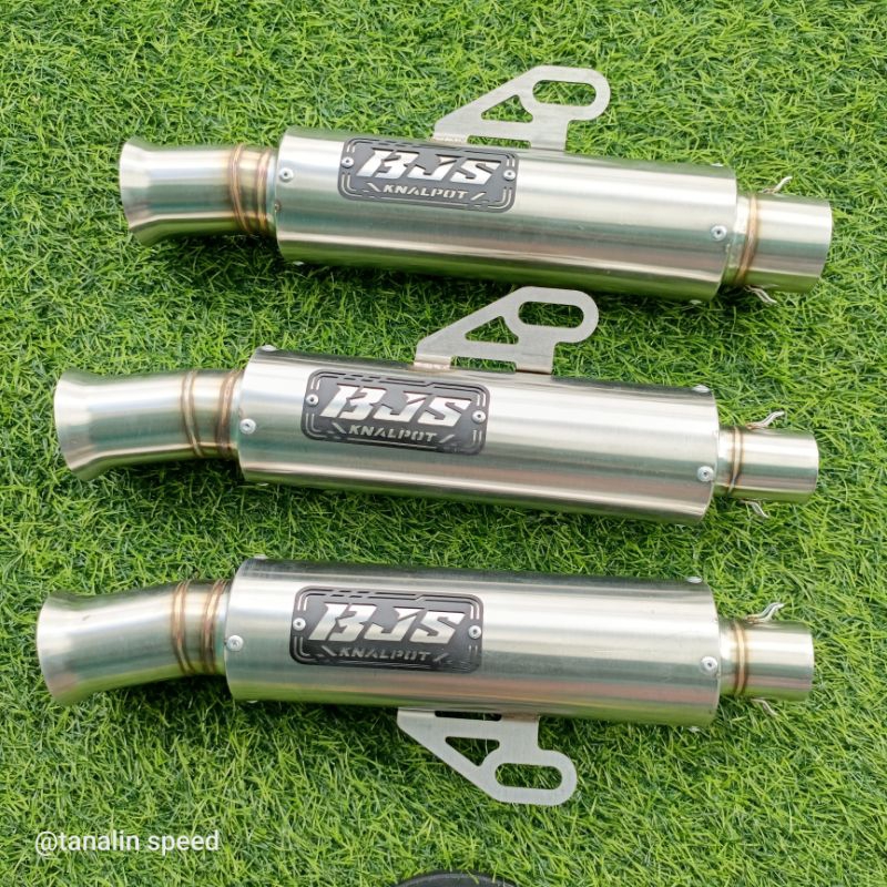 samlong BJS knalpot model medwick corong drag inlet 38mm dan 50mm tersedia sarangan full, setengah d