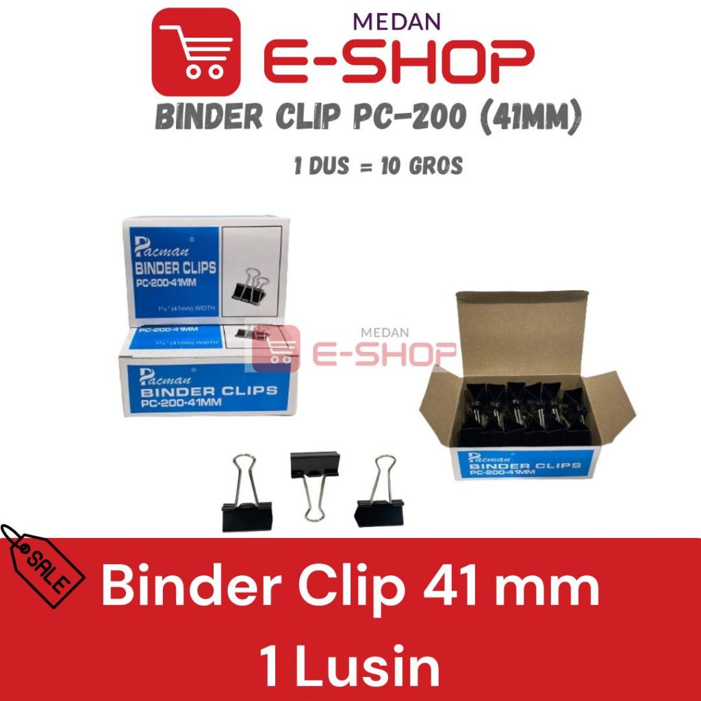 

Binder Clip 200 41 mm isi 12 pcs Penjepit Kertas Hitam Klip Black
