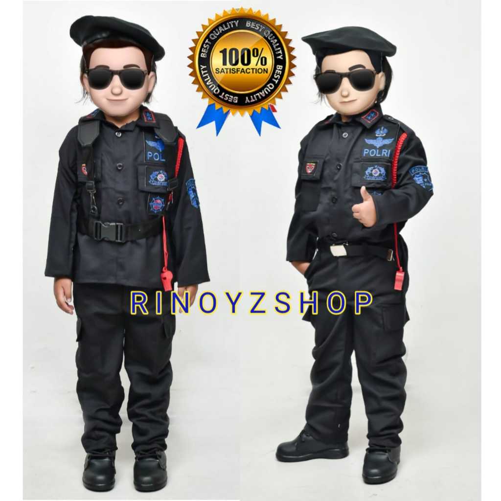 Baju Seragam PDL BRIMOB Anak bahan ripstok / KOSTUM ANAK BRIMOB CILIK / BAJU KARNAVAL BRIMOB ANAK