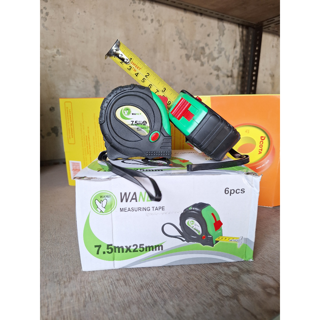 Meteran roll bangunan tukang Wanly body karet