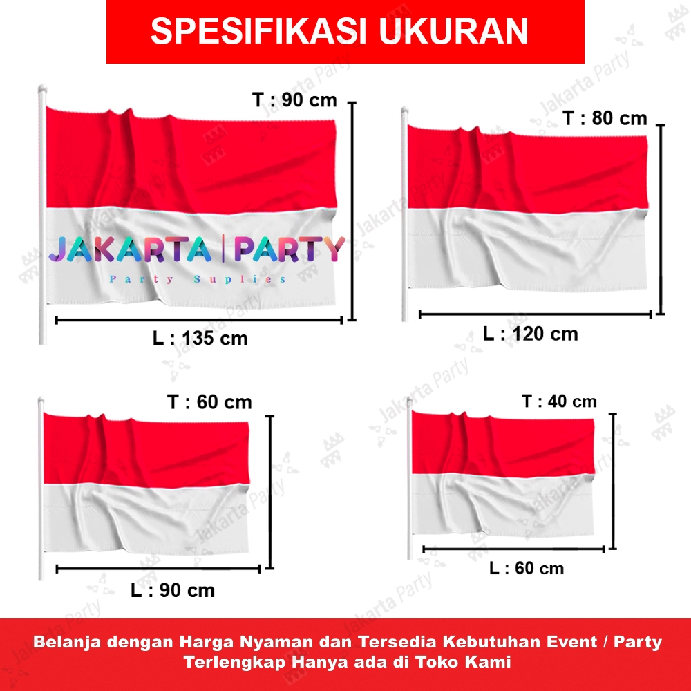 Bendera Merah Putih Indonesia / Bendera Tangkai Peluit Indonesia / Bendera Persesi Merah Putih / Ben