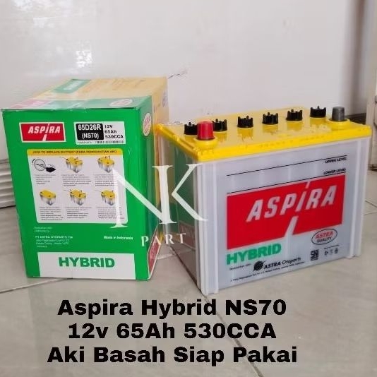 Aki Mobil Mitsubishi Fuso Truk, Kuda Bensin Aspira Hybrid NS70 65Ah