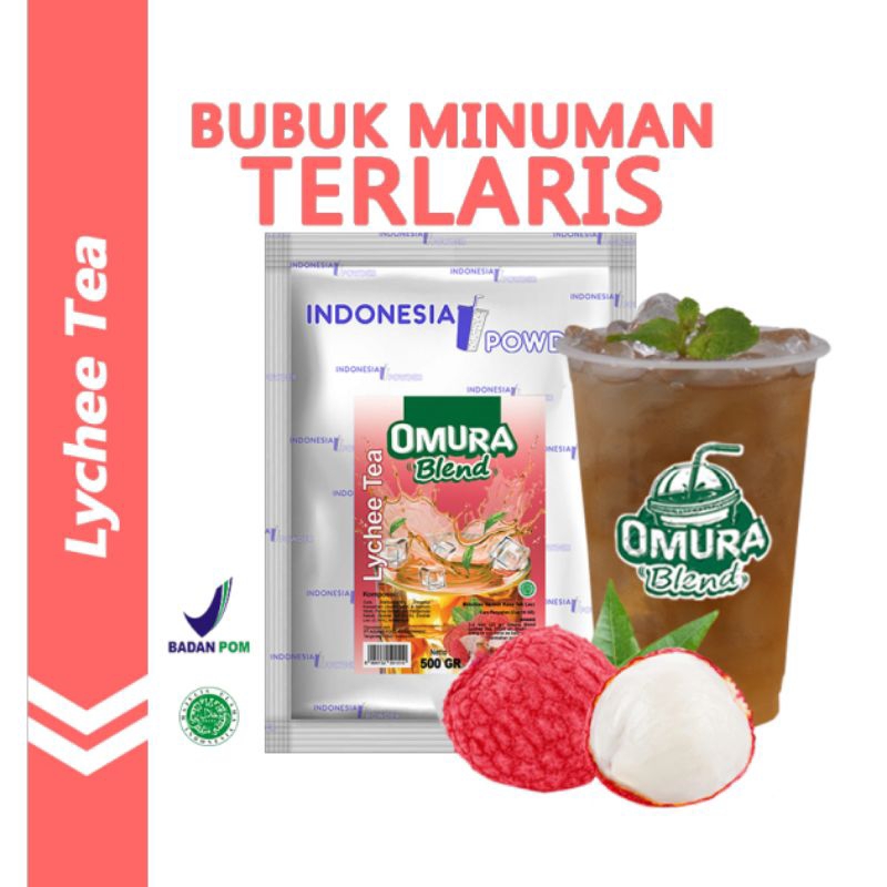 

Rasa Lychee Tea 500g / Bubuk Premium / Indonesia Powder / Bubuk Minuman OMURA BLEND / Bubuk Minuman Boba