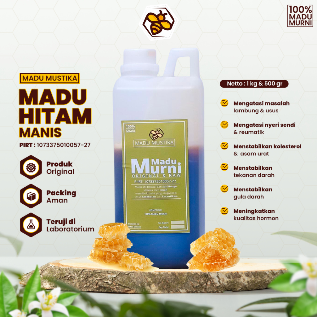 

Madu Asli Murni 100% Madu Hitam Asli Akasia Lebah Apis Mellifera