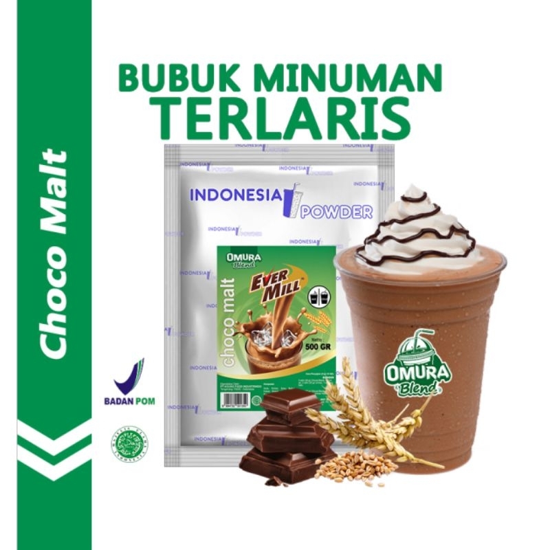 

Bubuk Premium/ Omura Blend Bubuk Minuman Rasa Choco Malt 500 gr / Indonesia Powder / Bubuk Minuman /Bubuk Minuman Boba