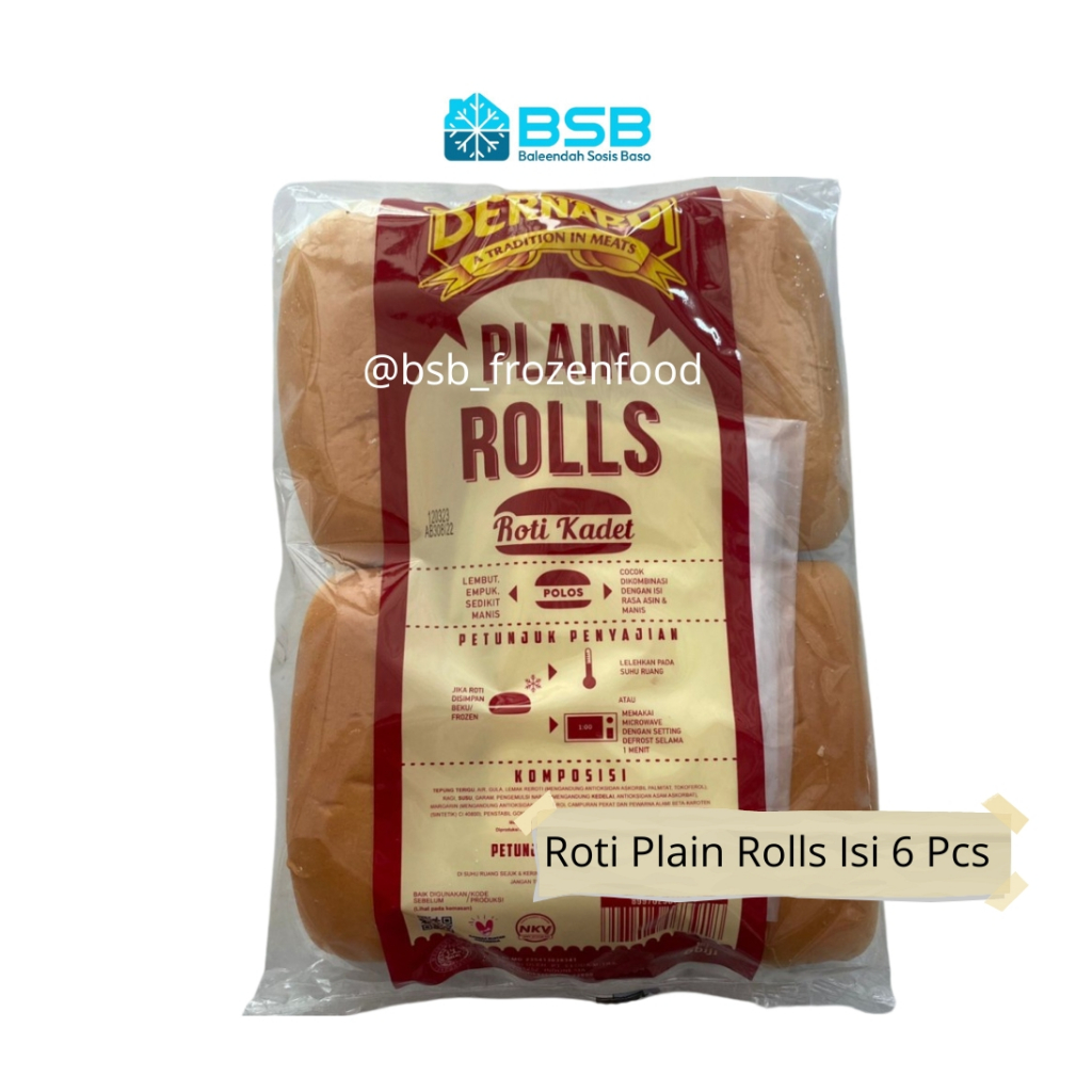 

BERNARDI Roti HOTDOG MINI Plain Rolls Roti Kadet 20 Pcs / Reguler 6 Pcs Hot Dog Bun Bread