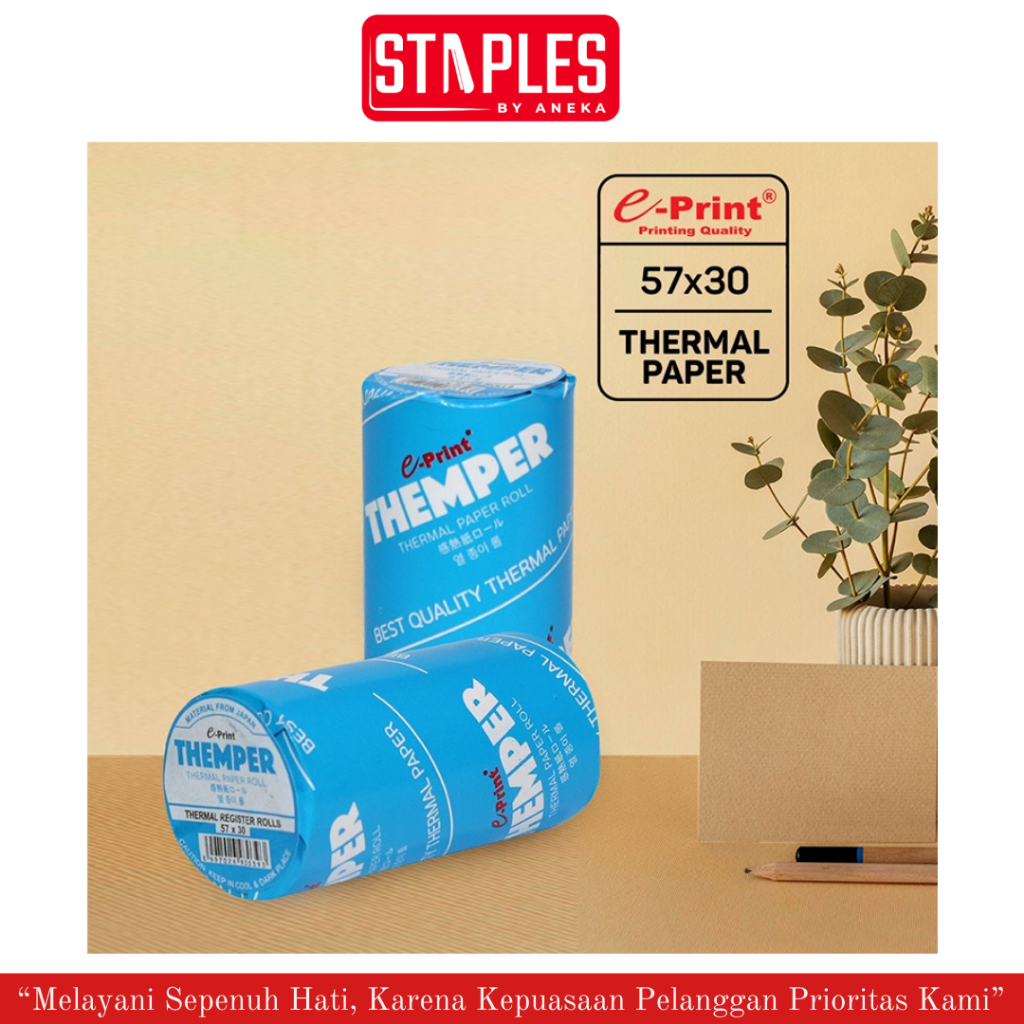 

E-Print Thermal Paper Roll 57x30 / Struk Kecil / Kertas Thermal 57x30 Neo Coreless