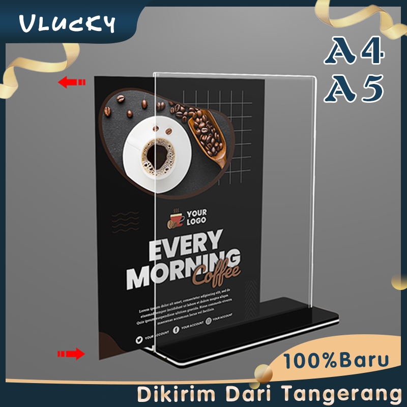 

Tent Card Akrilik A5 Tempat Brosur A4 Display Menu Standing Tent Holder