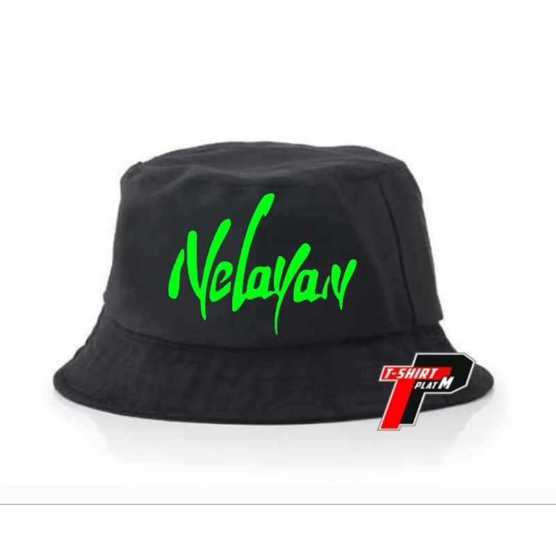 Topi Nelayan Teks Bucket