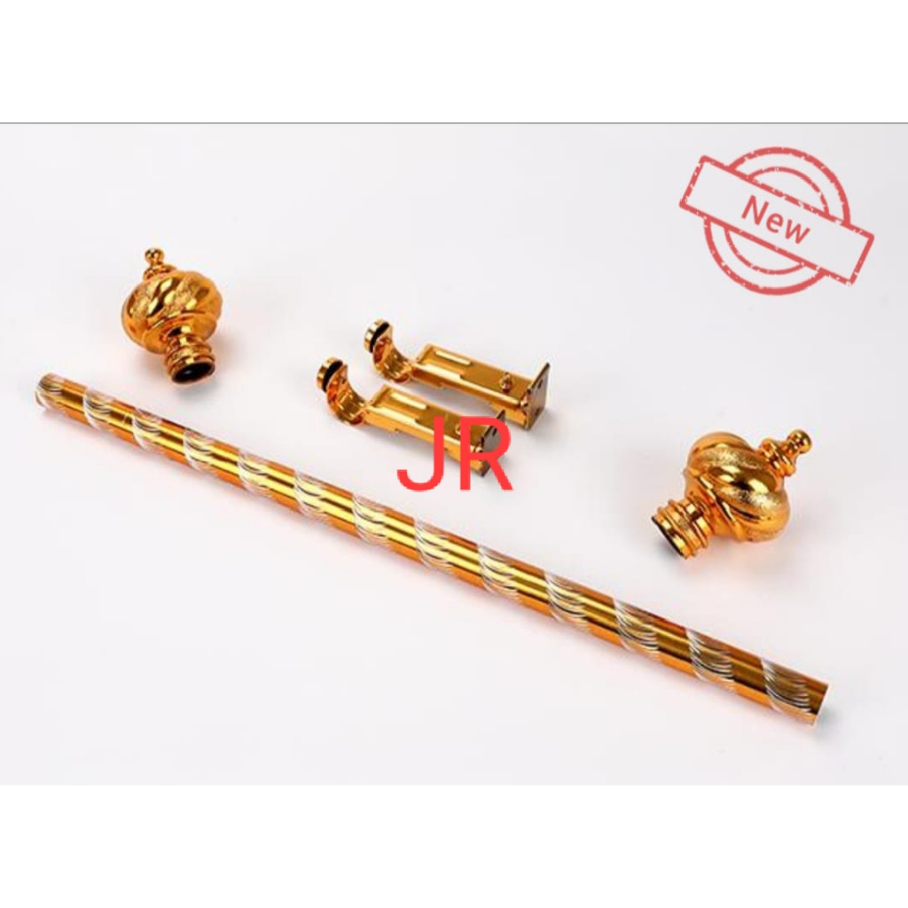 COD Full Set Batang Gorden / Besi Gorden / Tiang Gorden Jendela Pintu 50,100,150,200cm GOLD,SILVER, 