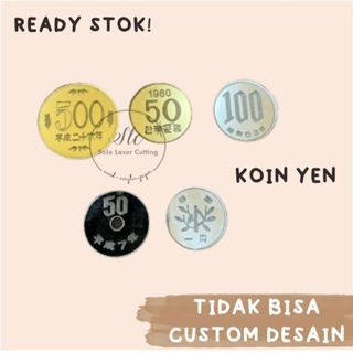 Replika Uang koin Yen Akrilik Miror Jepang bahan mahar nikah dan craft aksesoris mahar nikah / uang 