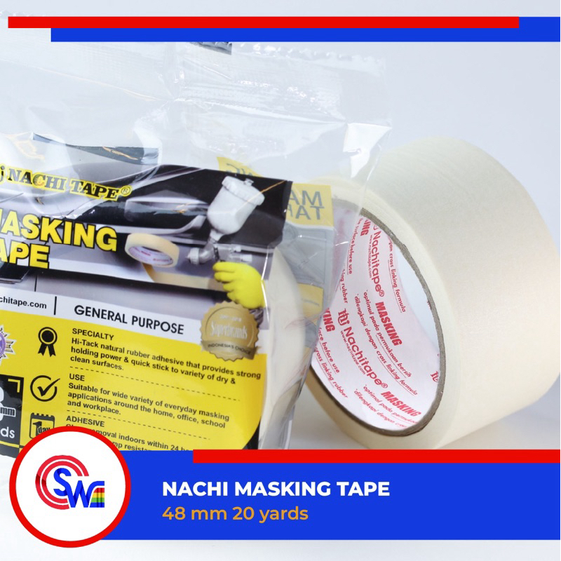 

Nachi Masking Tape - Lakban Kertas Nachi tipe 48 mm 20 yards