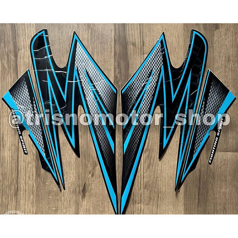 striping stiker motor yamaha RX king 2003 RX KING 2003 Hitam biru all warna hitam biru