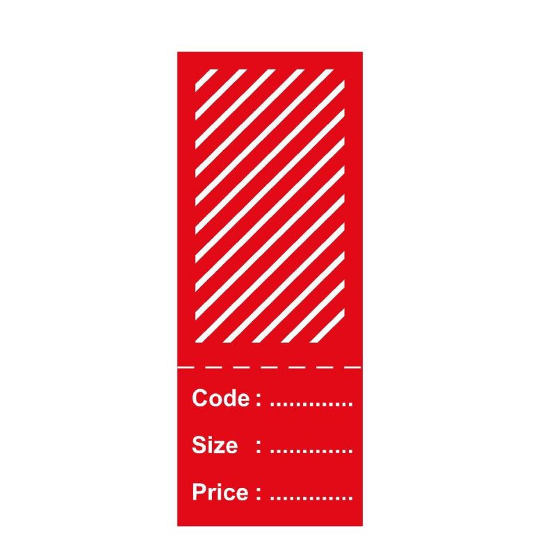 

HANG TAG GARIS MERAH PUTIH uk 8.5 x 3.3 cm isi 100 pcs