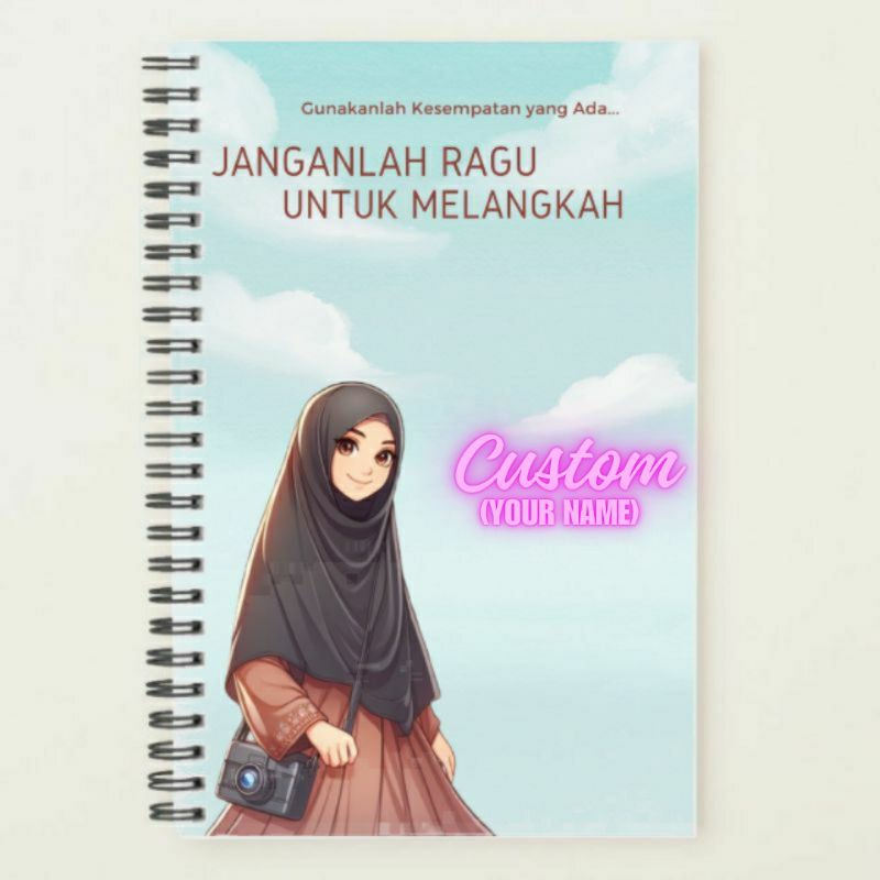 

Notebook A6/Jurnal A6/ #BUKU CATATAN A6/NOTEPAD/ GRID / KOTAK2#DOTTED/TITIK2 #BLANK notebook pocket cover gambar perempuan ahwat hijab A6 100 halaman buku tulis ring spiral hijabers