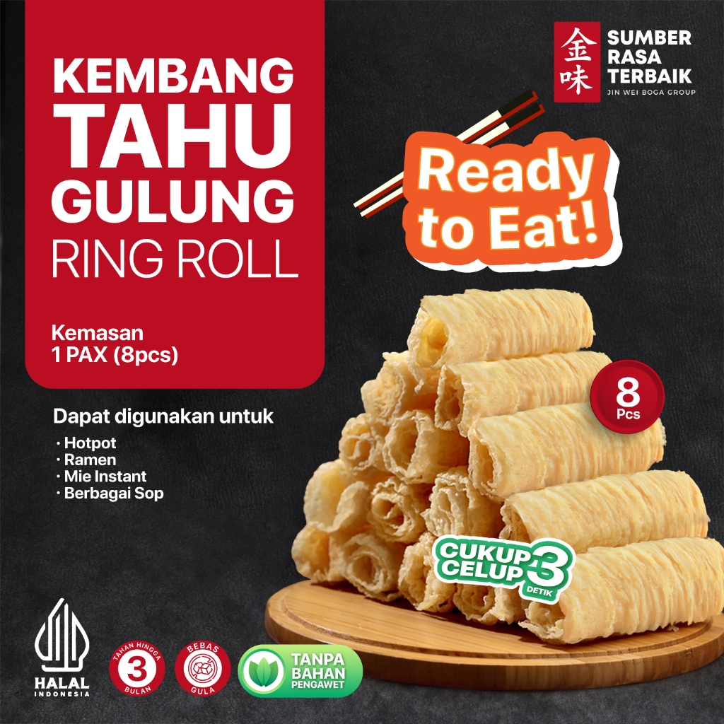 

SRT - RINGROLL TOFU KEMBANG TAHU GULUNG ISI 8PCS HALAL | TEKSTUR LEMBUT COCOK UNTUK MAKANAN KUAH