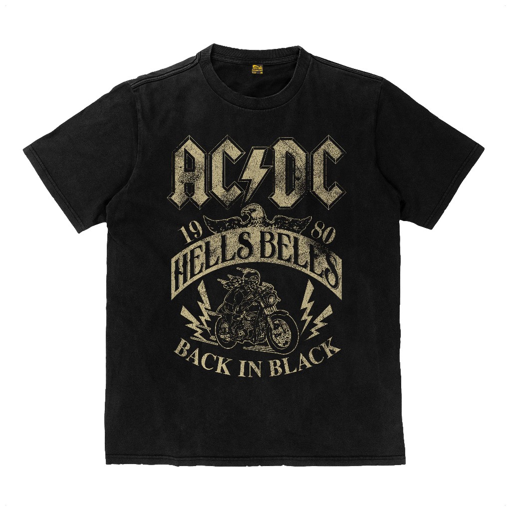 [ORI] Kaos AC/DC ACDC Back in Black Hells Bells Band Hard Rock Metal Kaos Tebal T Shirt 16s Heavywei