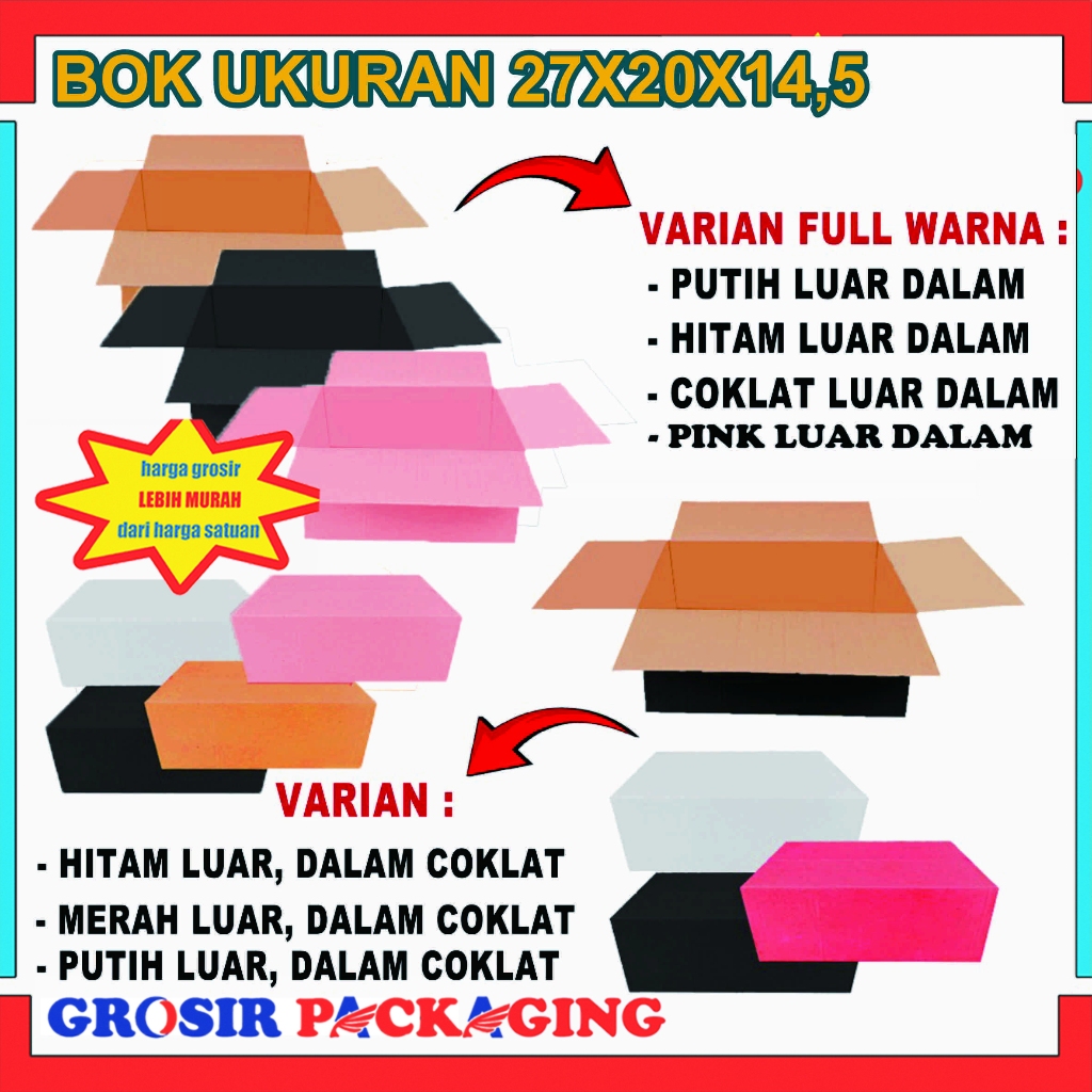 

Box Packing 27x20x14,5 cm /Kardus Polos/Karton