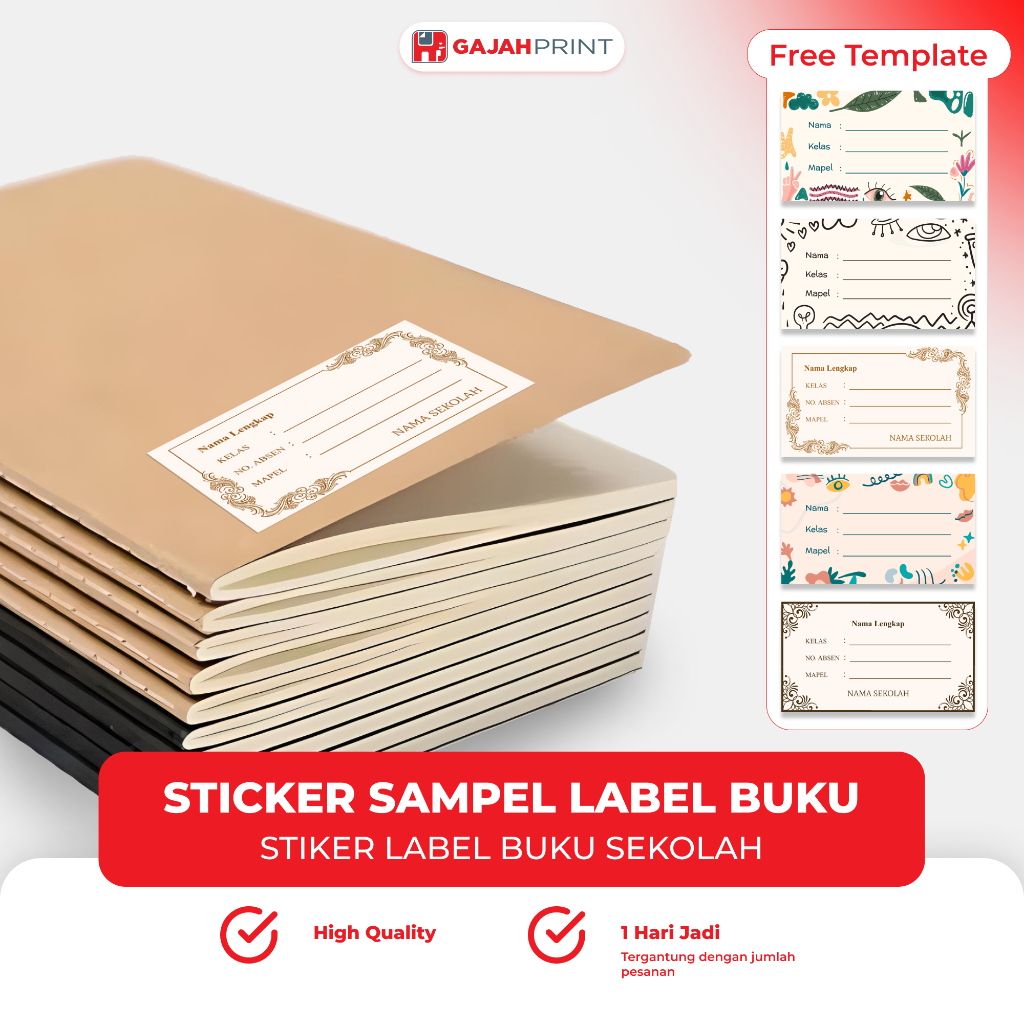 

Stiker label nama buku tulis / Sticker Label Buku Anak