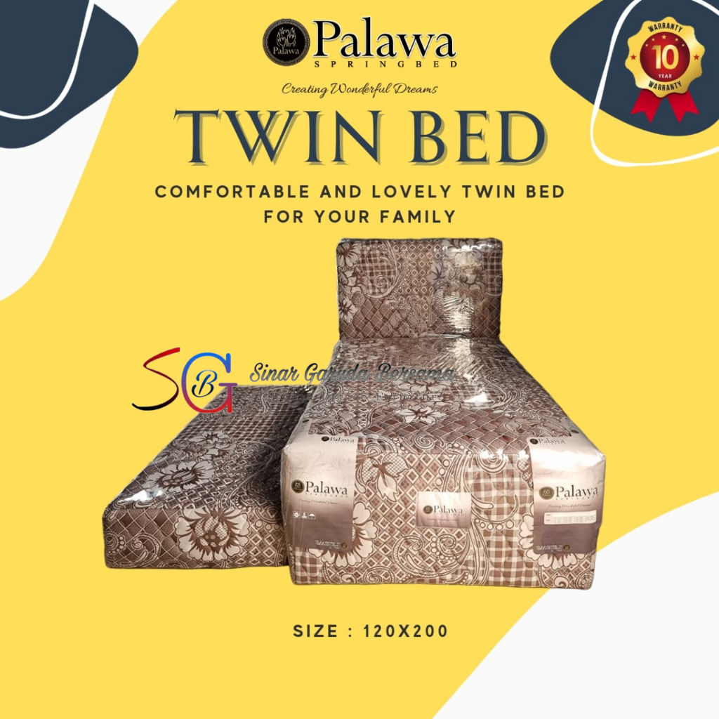 KASUR 2IN2 POLOS TANPA KARAKTER / SPRING BED 2 TINGKAT COKELAT / KASUR TIDUR ANAK ANAK KASUR SORONG 