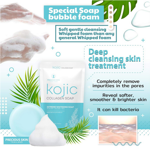 SKINCARE THAILAND✔️ PRECIOUS SKIN KOJIC COLLAGEN SOAP - Pemutih Badan ❤ jselectiv ❤ Sabun Kolagen PR