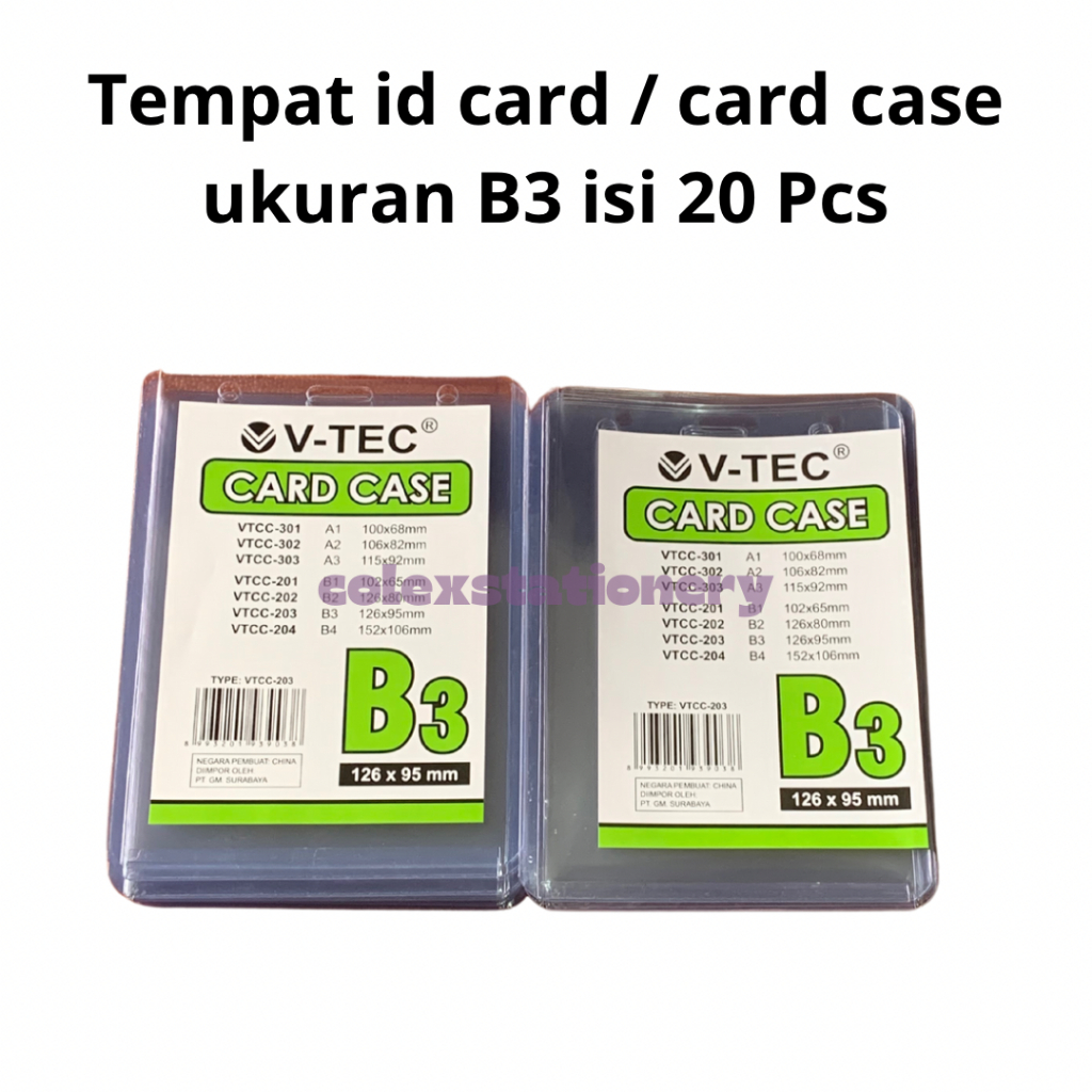 

Plastik Id Card / Tempat Plastik Mika Name Tag Id Card Bening Isi 20 Lembar Ukuran B3 Vtec