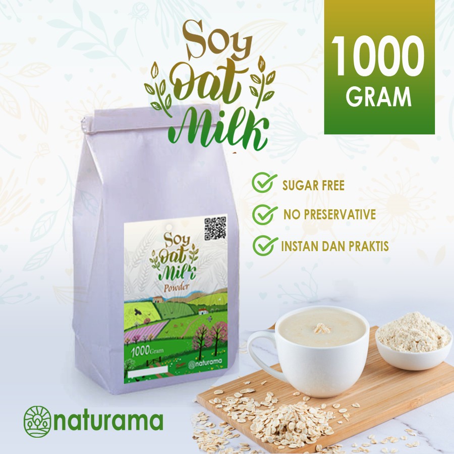 

Naturama Soya Oat Milk Powder 1000 Gram Bubuk Susu Kedelai Oat Organik