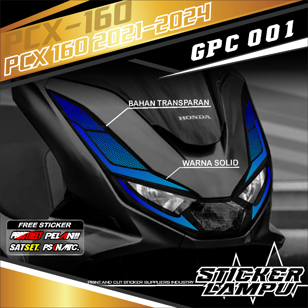 STIKER VARIASI LAMPU ALIS MOTOR PCX 160  2021-2023 GPC 001