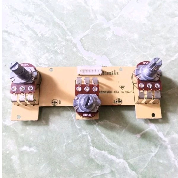Saklar Potensio B50K Stereo Mixer Volume Mic Bass Echo Y-P101 PCB