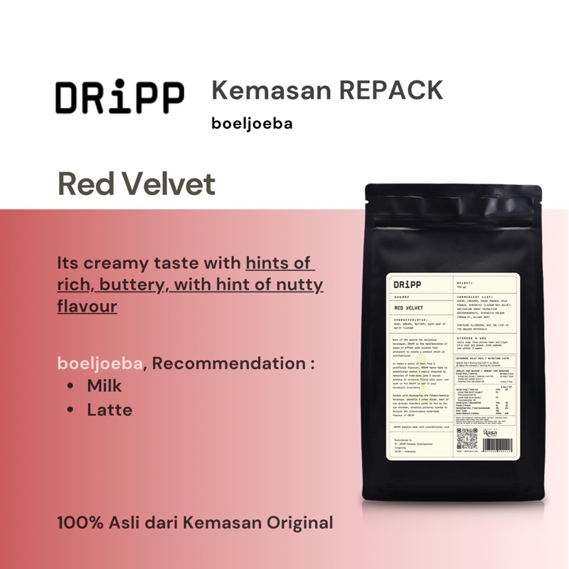 

Dripp Red Velvet Powder Repack [30] g