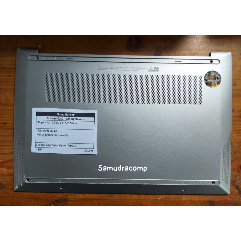 Bottom Case - Casing Bawah HP Pavilion 14-DV 14 Inch Silver P/N :TPN-Q244 Second Original