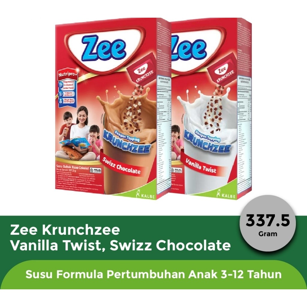 

PROMO !! ZEE KRUNCHZEE RASA COKELAT ! SUSU BUBUK MINUMAN ANAK/SUSU PERTUMBUHAN ANAK 337.5G