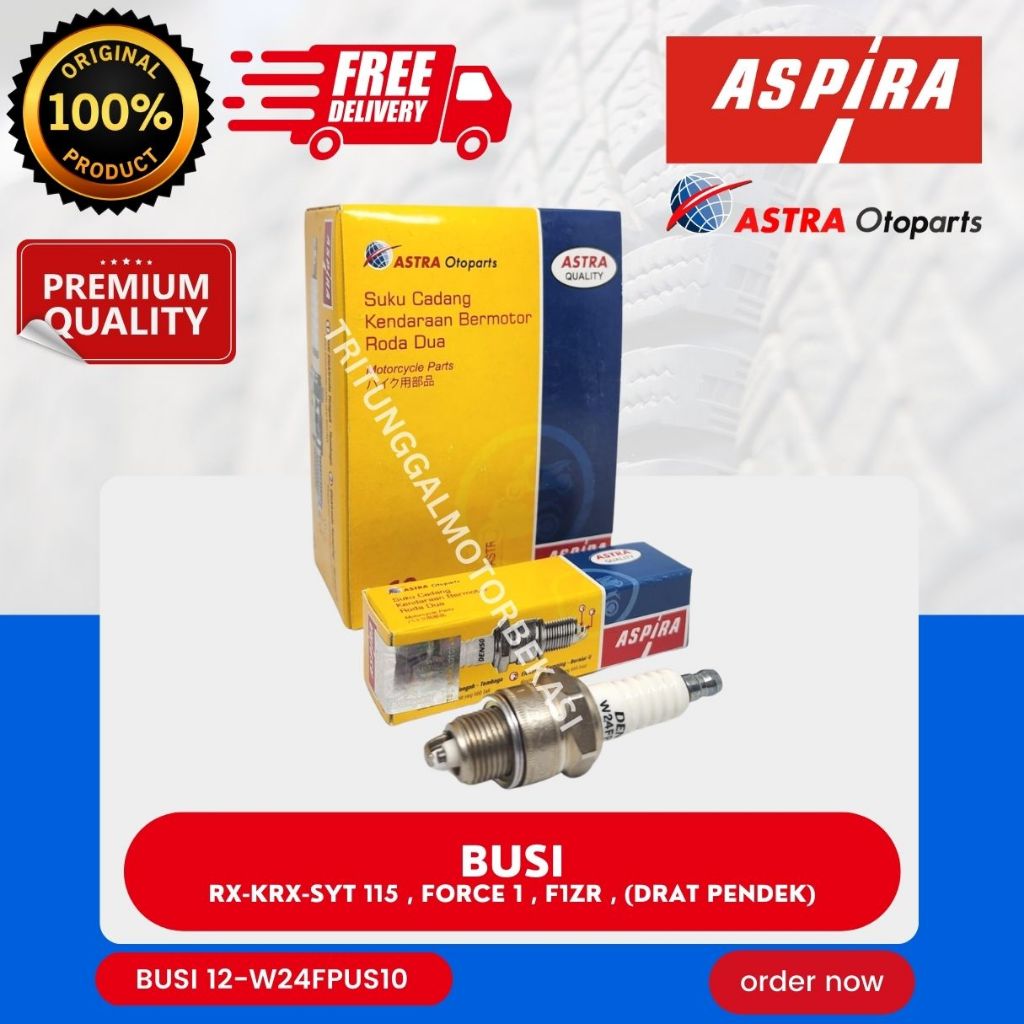 [READY COD] BUSI MOTOR ASPIRA DENSO 12-W24FPUS10 UNTUK MOTOR RX KING / RX-S / RXS / YT 115 / FORCE 1