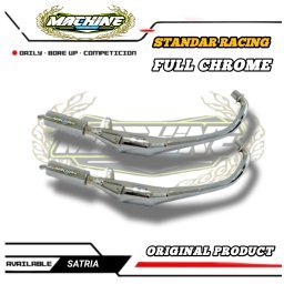 KNALPOT SATRIA HIU LUMBA 2 TAK STANDAR RACING TAMEN GFULL CHROME PADET ORIGINAL MACHINE BUKAN NXL RT