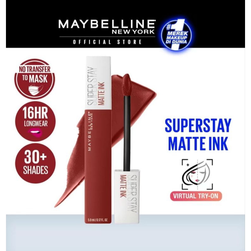 MAYBELLINE SUPERSTAY MATTE INK lipstik waterproof dan transferproof tahan 16 jam