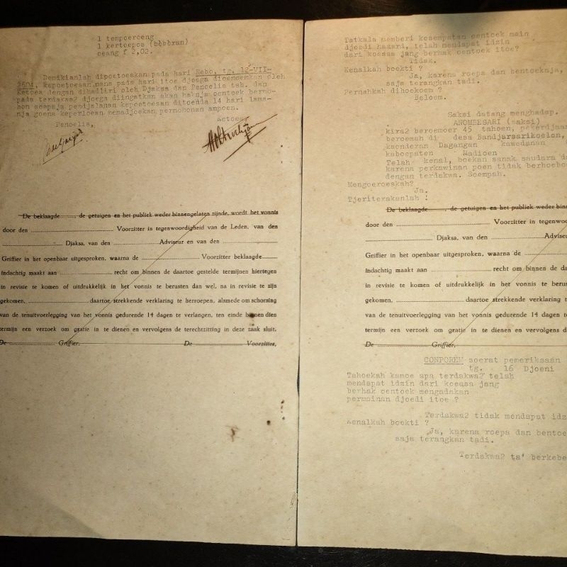 Dokumen Pengadilan Masa Penjajahan Jepang 1944  // Dokumen Hukum Kuno // Sejarah Pengadilan Indonesi