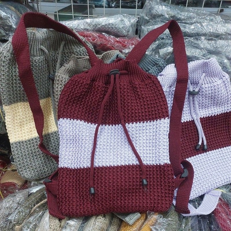 Tas Rajut Ransel Serut 9028