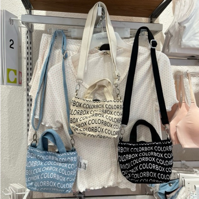 SIAP KIRIM SALE Colorbox Tas Selempang Bahu Wanita Slingbag Viral Tas Kanvas Top Handle Bag