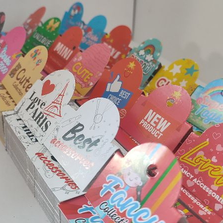 

Kertas label Hang tag Aksesoris gantungan penjepit plastik produk Kar kotak isi 100 lembar, KW Super