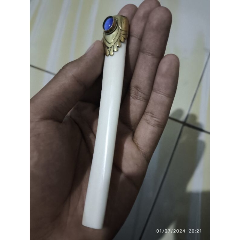 once tulang unta asli memakai ring alpaka panjang 12cm