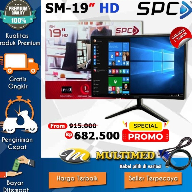 Layar Monitor LED 19 Inch SPC Baru w A5N3