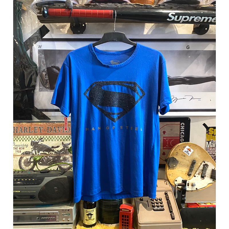 kaos Superman Logo karet man Of steel Branded second