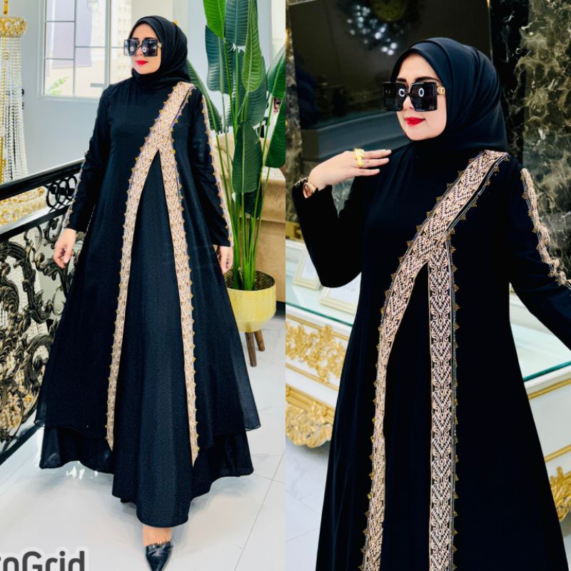 Murah  Gamis Abaya Turkey Rompi Outer Zivanna Dan Full Hitam