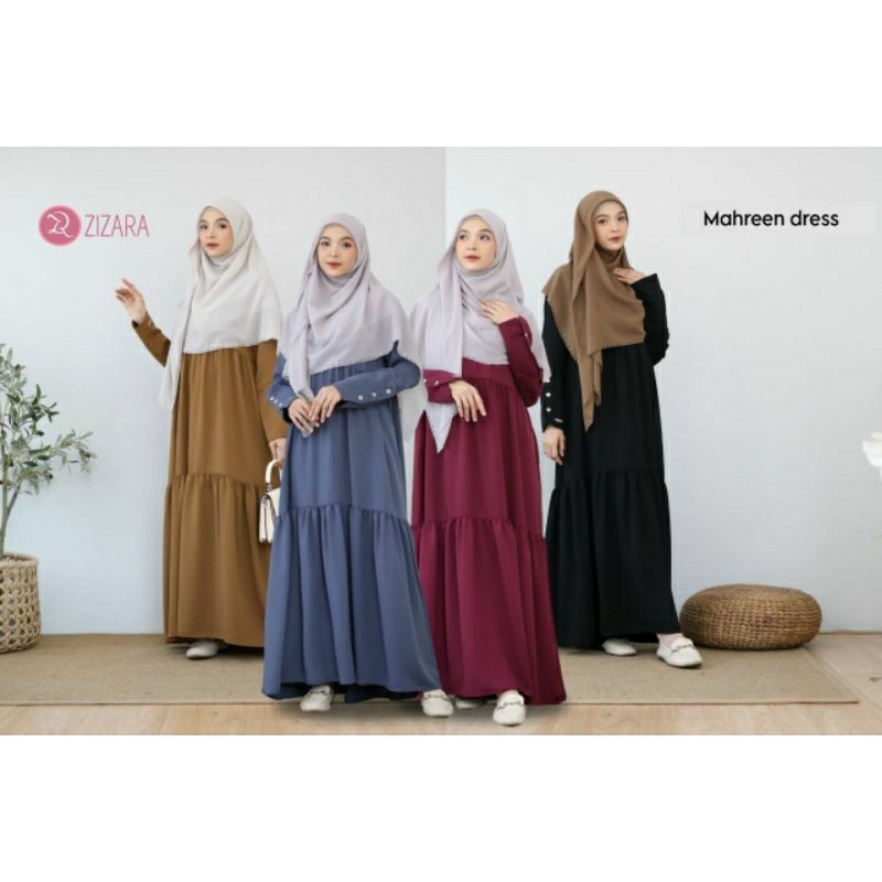 MAHREEN DRESS BY ZIZARA | Gamis Polos | | Gamis Hitam |