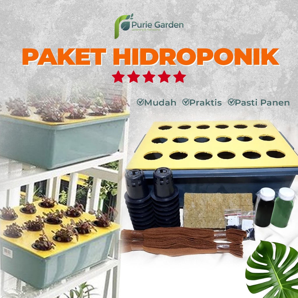 Hidroponik Lengkap Pemula Paket Hidroponik Wick System Lengkap untuk Pemula Alat Berkebun Hidroponik