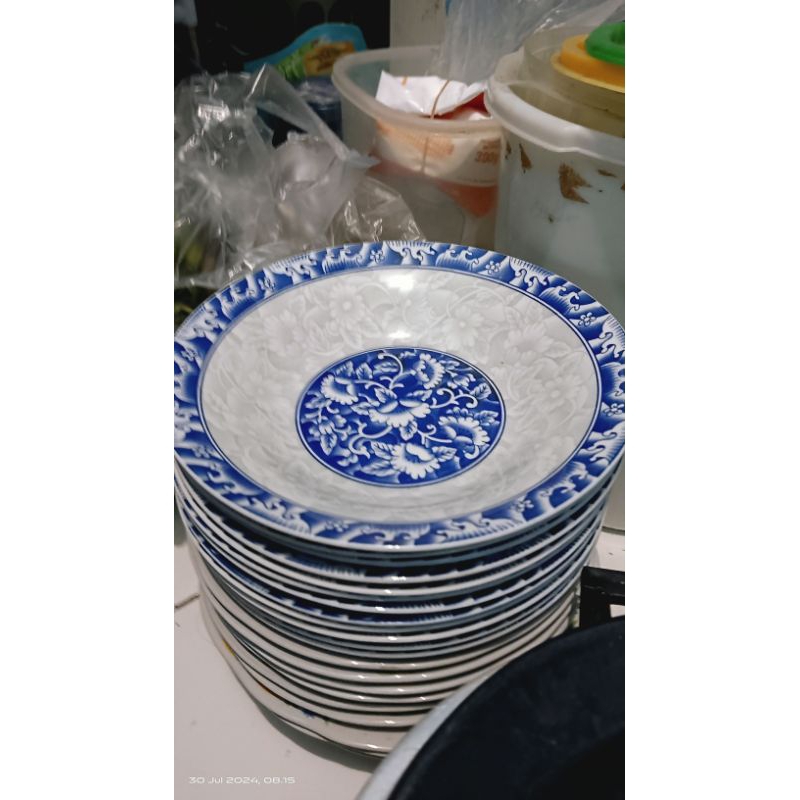 Piring Cantik bungan biru - 1 lusin
