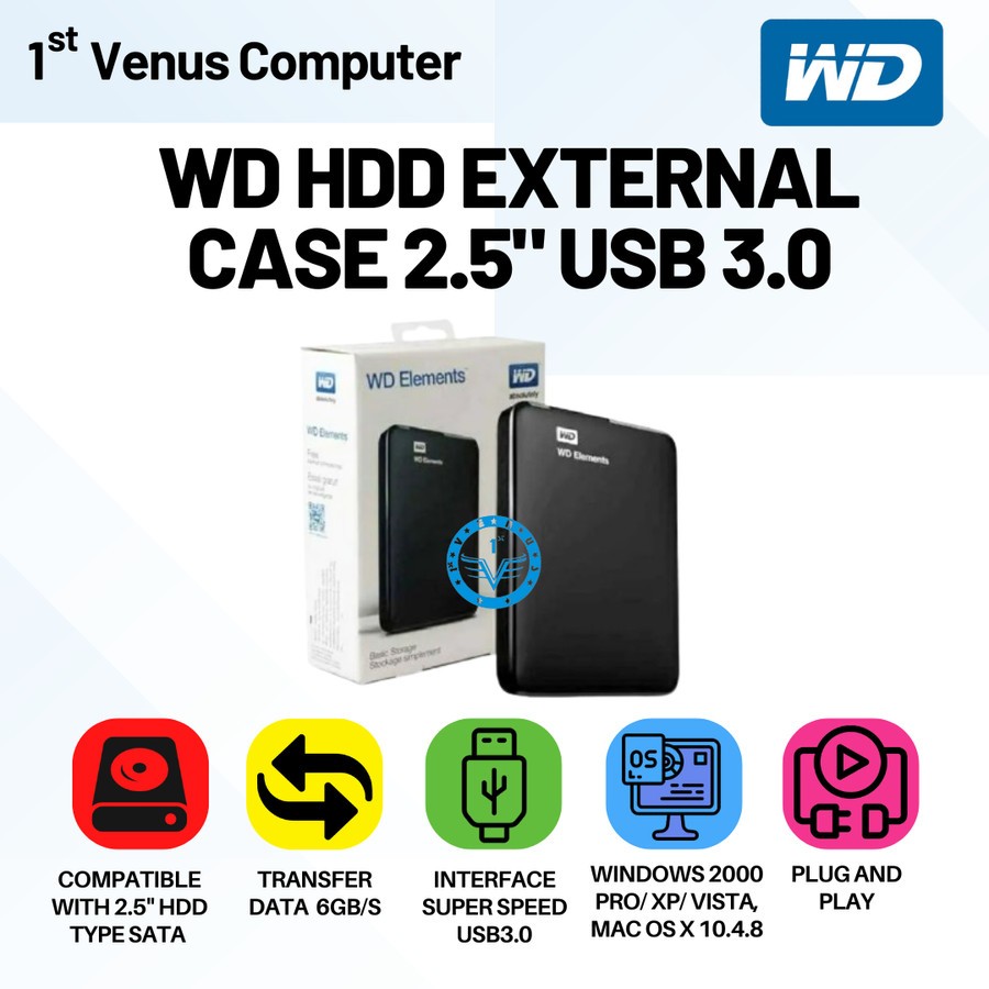CASING HARDISK External WD ELEMENT case sata HDD 2.5 USB 3.0 / CASE01-WDD