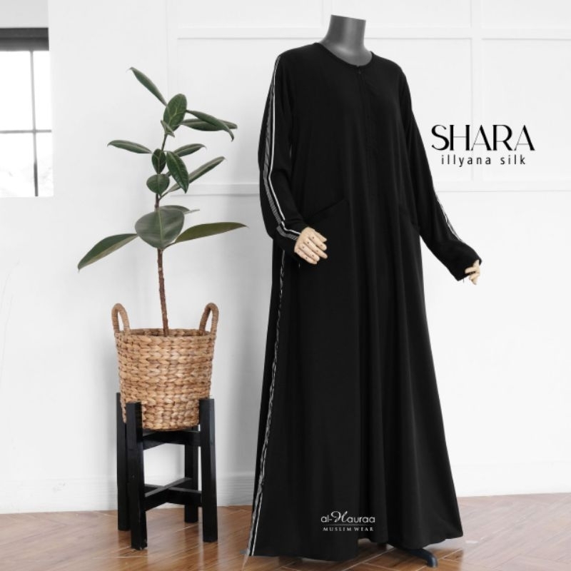 Gamis Shara by Al-Hauraa (Matt Ilyana Silk Jetblack)