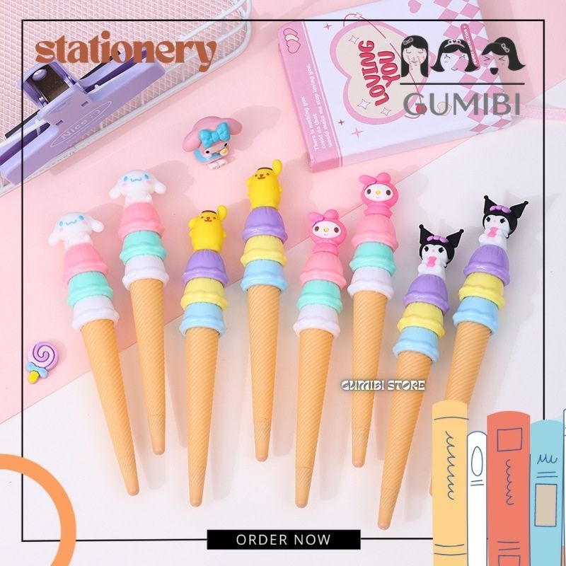 

PULPEN ES KRIM TUMPUK SANRIO PEN GEL ICE CREAM CONE SANRIO LUCU TERMURAH GEL PEN UNIK